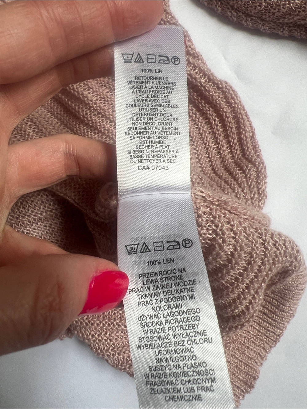 Tahari Dusty Rose Sz XS Lightweight 100% Linen Sweater Minimalist Quiet Lux - Picture 9 of 11